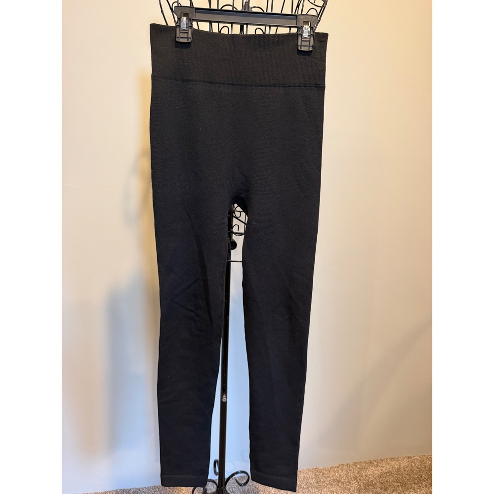 Charlie Paige Womens Black Thermal Fleece Lined High Waist Leggings SM P M
